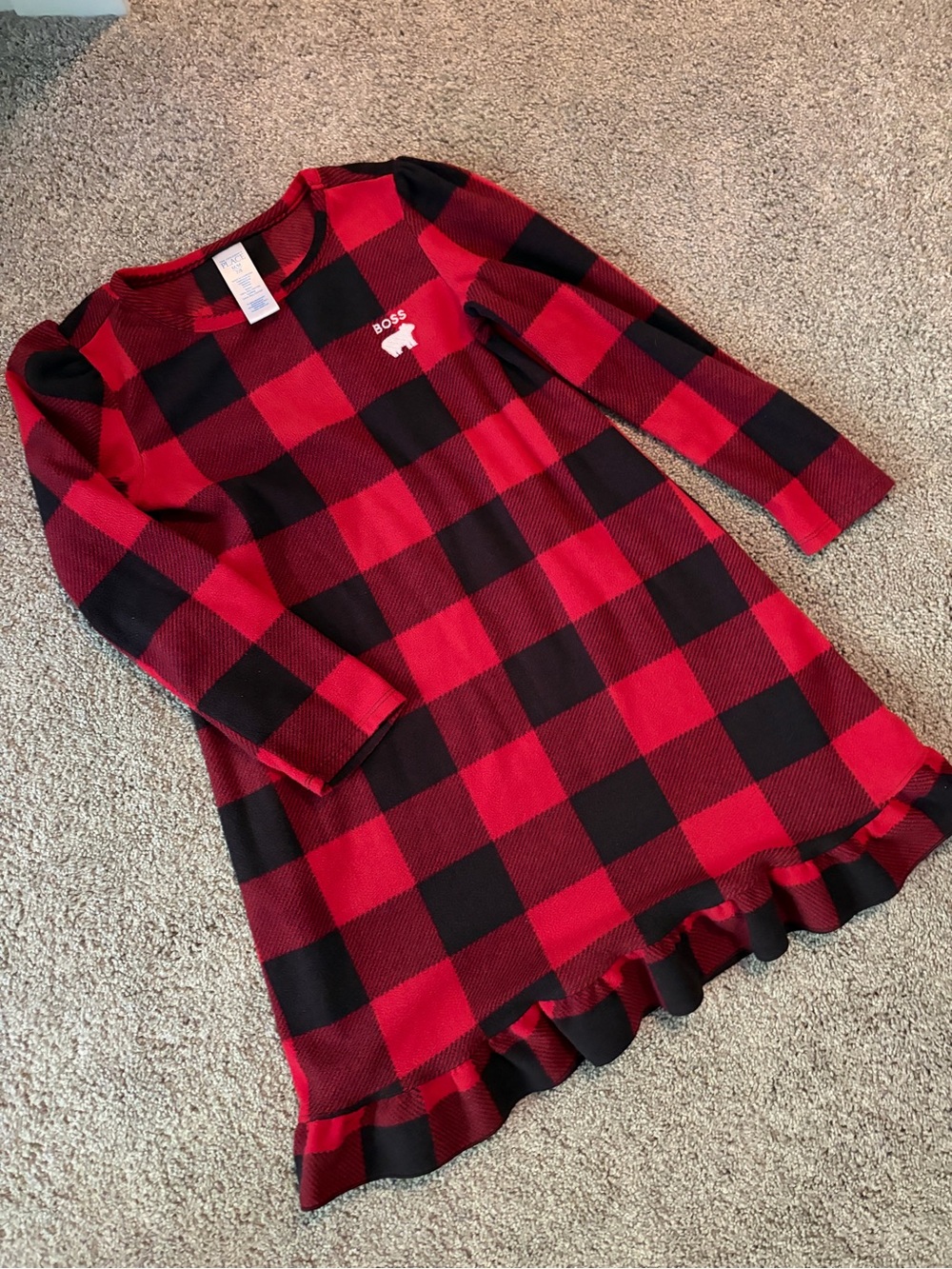 The Children's Place Red & Black Buffalo Plaid Ruffle-Hem Dress